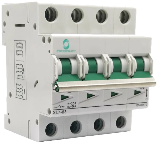 Disjoncteur DC WORLD SUN LIGHT 4Pole 63A 1000V